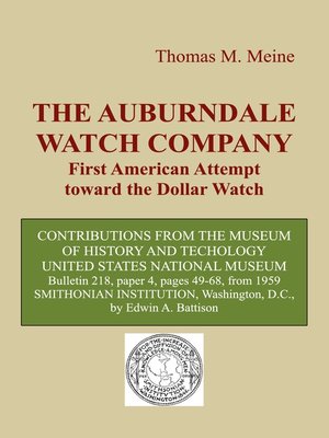 cover image of The Auburndale Watch Company